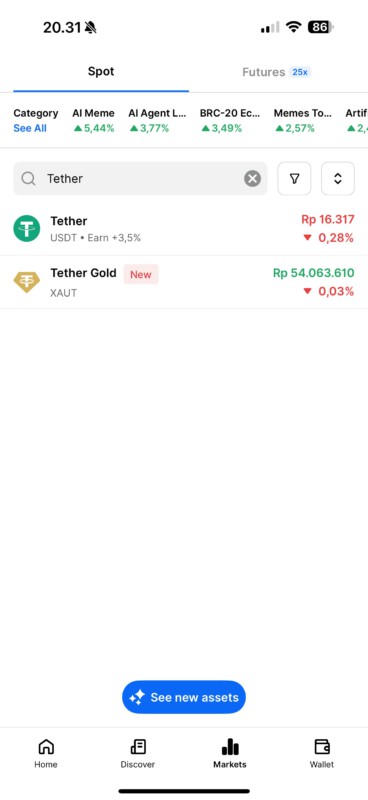 Cara mencari USDT di Pintu