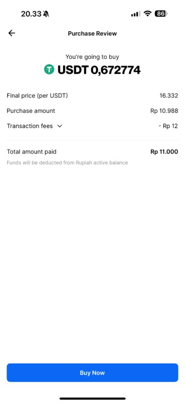 Review pembelian USDT di Pintu